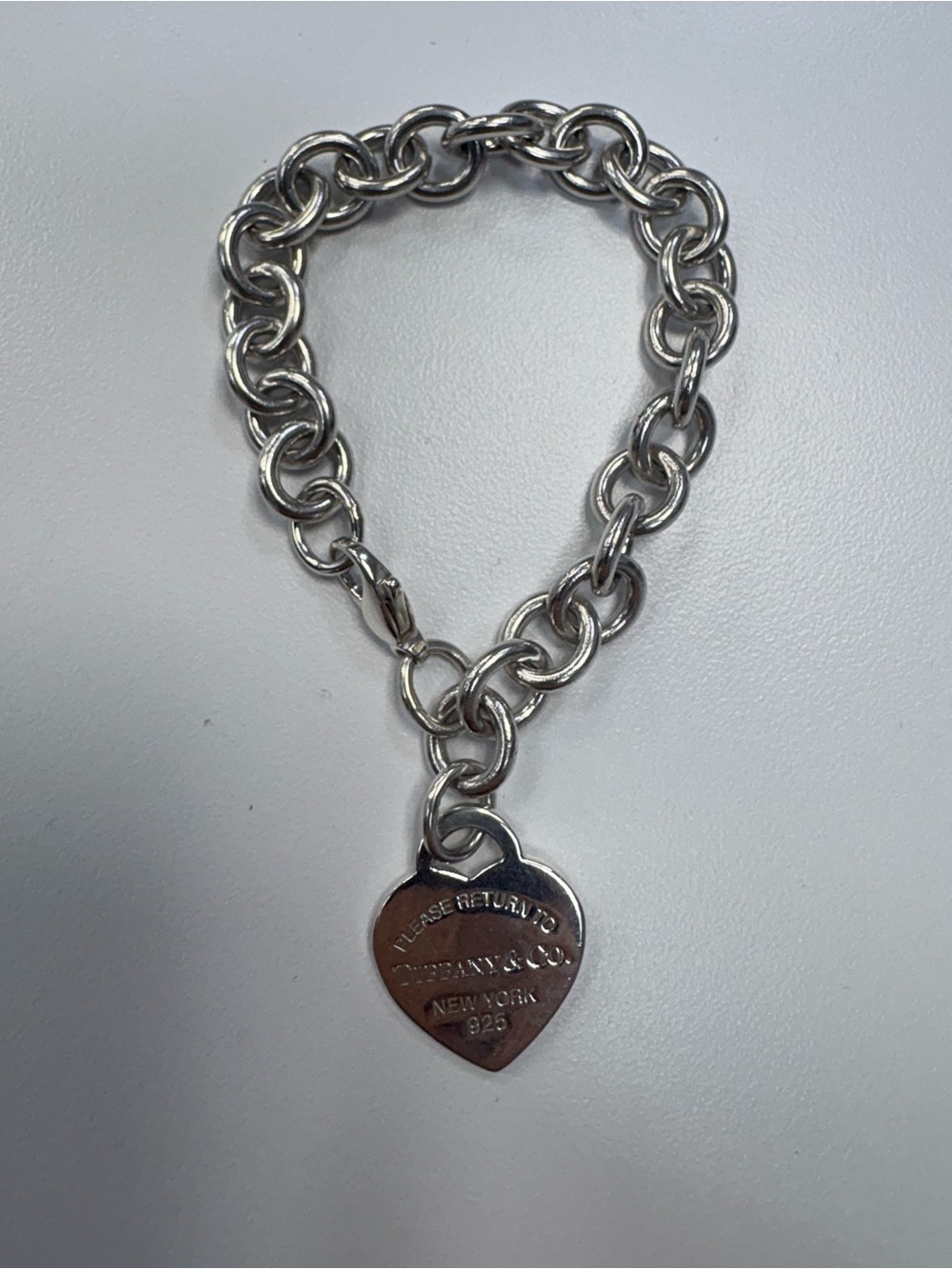 Tiffany & Co. Sterling Heart Tag Charm Bracelet - Silver